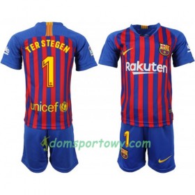 Koszulka FC Barcelona Ter Stegen 1 Dziecięcy Domowe Koszulki Piłkarskie 2018-2019 Krótki Rękaw
